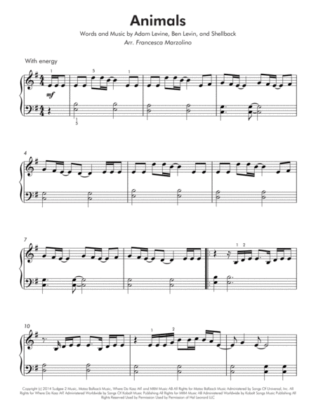 Animals Easy Piano Page 2