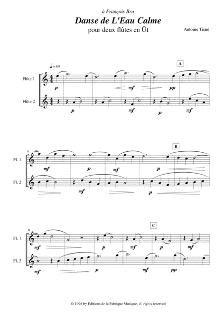Antoine Tisn Danse De L Eau Calme For Two Flutes Page 2