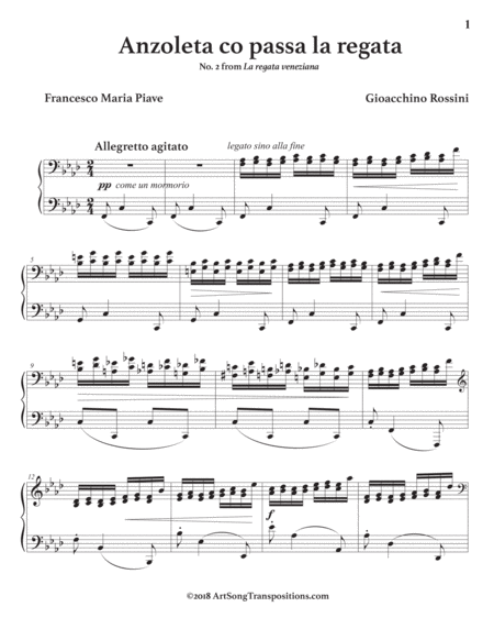 Anzoleta Co Passa La Regata F Minor Bass Clef Page 2