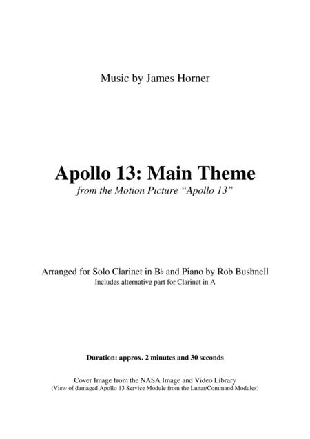 Apollo 13 Main Theme James Horner Solo Clarinet And Piano Page 2