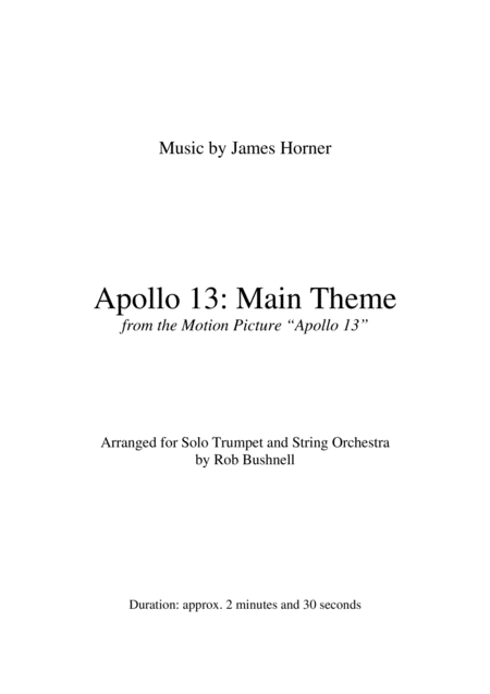 Apollo 13 Main Theme James Horner Solo Trumpet And String Orchestra Page 2