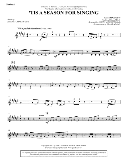 Appalachian Winter A Cantata For Christmas Bb Clarinet 1 Page 2