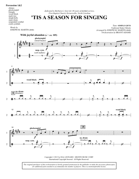 Appalachian Winter A Cantata For Christmas Percussion 1 2 Page 2