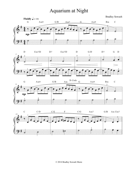 Aquarium At Night Solo Piano Page 2