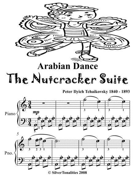 Arabian Dance Nutcracker Suite Easy Piano Sheet Music Tadpole Edition Page 2