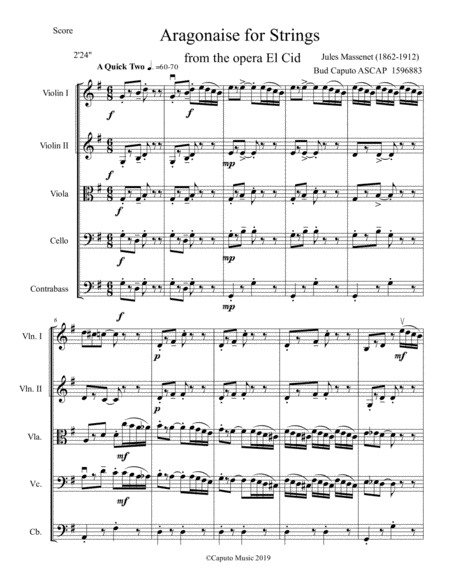 Aragonaise From El Cid For String Orchestra Page 2