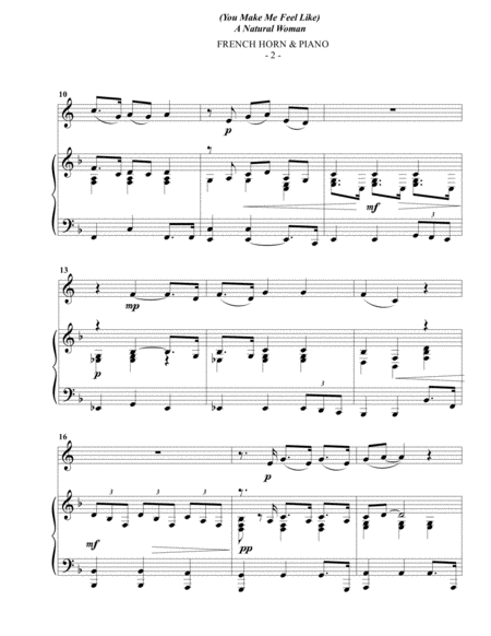 Aretha Franklin You Make Me Feel Like A Natural Woman For French Horn Piano Page 2