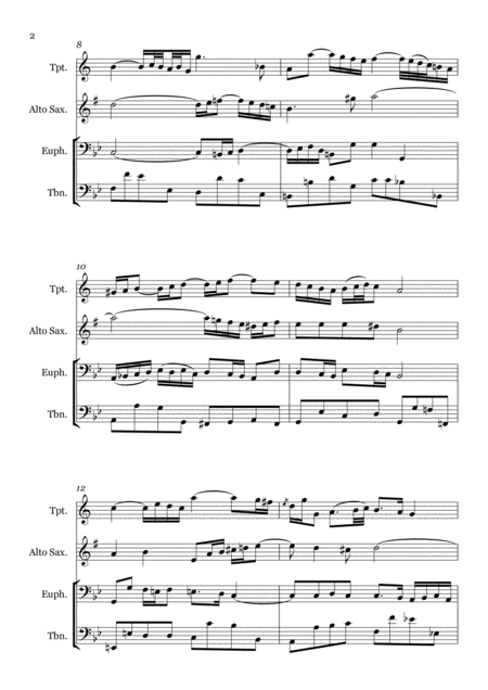 Aria De La Suite N 3 Bach Trumpet Alto Saxophone Euphonium Trombone Page 2