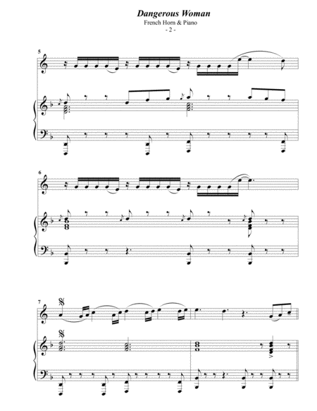 Ariana Grande Dangerous Woman For French Horn Piano Page 2