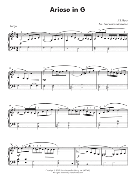 Arioso In G Intermediate Piano Page 2