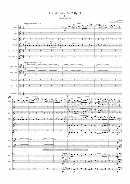 Arnold English Dances Set 2 Op 33 Complete Symphonic Wind Dectet Page 2