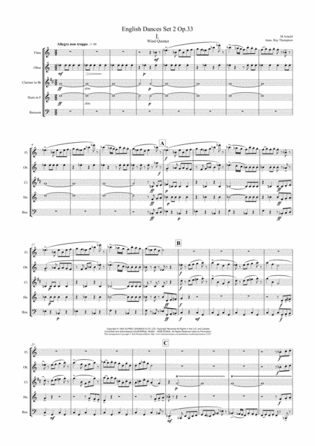 Arnold English Dances Set 2 Op 33 Complete Wind Quintet Page 2