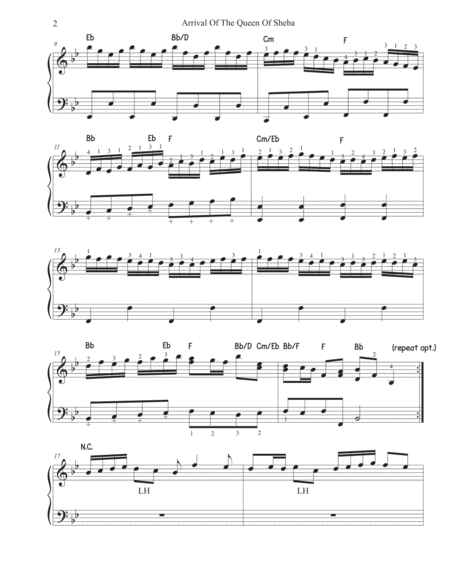 Arrival Of The Queen Of Sheba Handel Solo Harp Arrangement Page 2