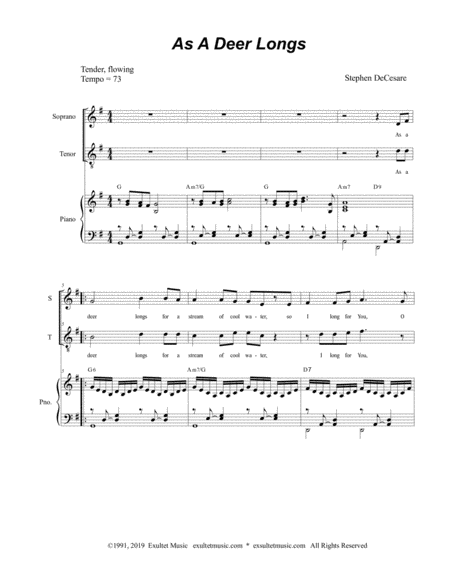 As A Deer Longs Duet For Soprano And Tenor Solo Page 2