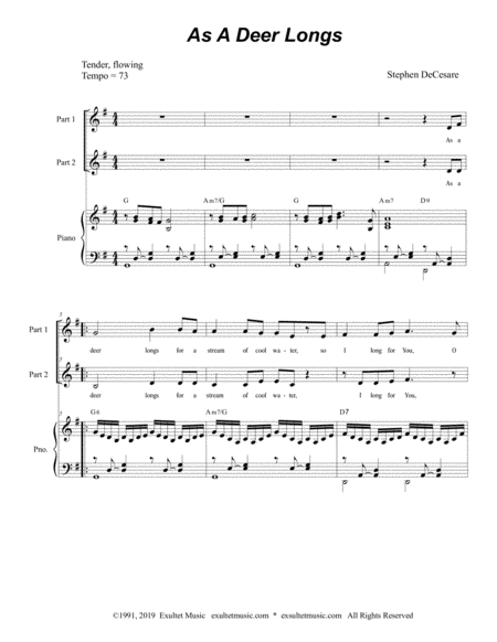 As A Deer Longs For 2 Part Choir Page 2