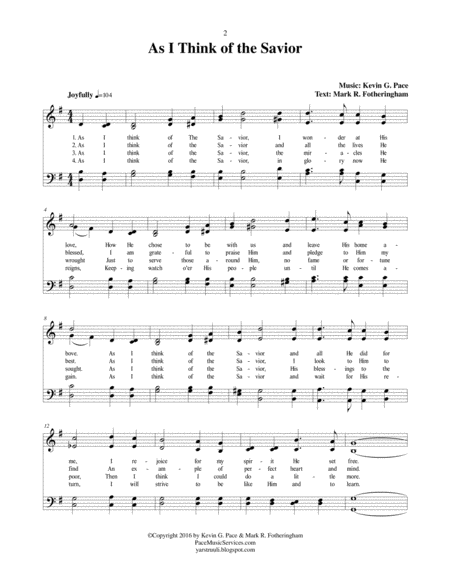 As I Think Of The Savior An Original Hymn Page 2