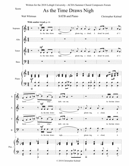 As The Time Draws Nigh Satb And Piano Page 2