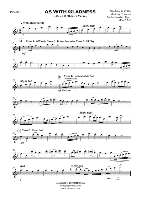 As With Gladness Men Of Old Concert Band With Optional Strings Score And Parts Pdf Page 2