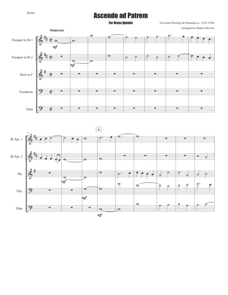 Ascendo Ad Patrem For Brass Quintet Giovanni Pierluigi Da Palestrina Page 2