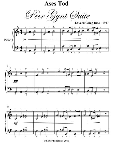 Ases Tod Peer Gynt Suite Easy Piano Sheet Music Page 2