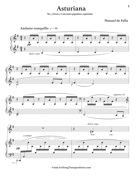 Asturiana Transposed To E Minor Page 2