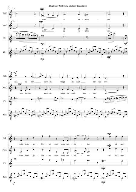 Aton Part 9 Duett Der Nofretete Und Der Baketaton Soprano Mezzo Soprano Flute Classical Guitar Page 2