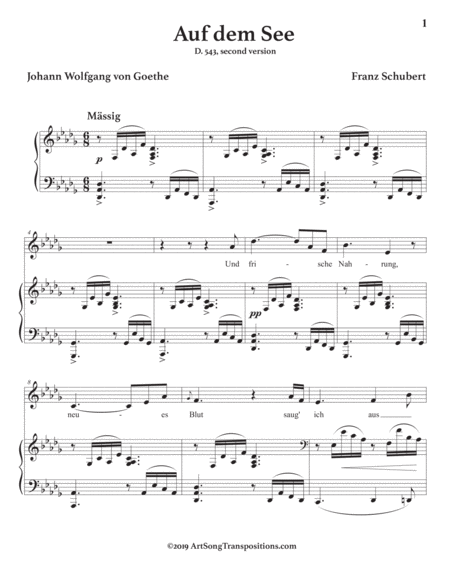 Auf Dem See D 543 D Flat Major Second Version Page 2