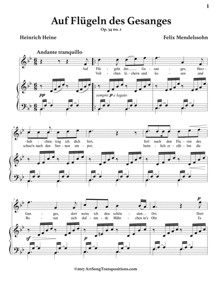 Auf Flgeln Des Gesanges Op 34 No 2 B Flat Major Page 2
