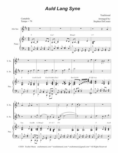 Auld Lang Syne Duet For Soprano And Alto Saxophone Page 2