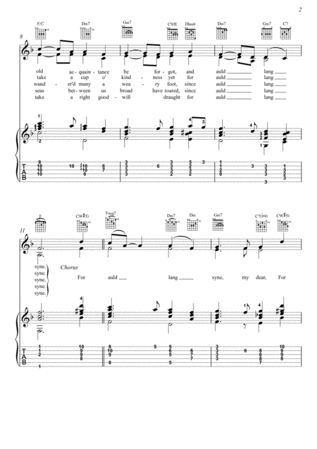 Auld Lang Syne Guitar Fingerstyle Page 2