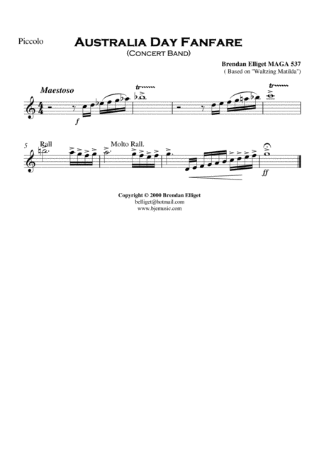 Australia Day Fanfare Concert Band With Strings Score And Parts Pdf Page 2