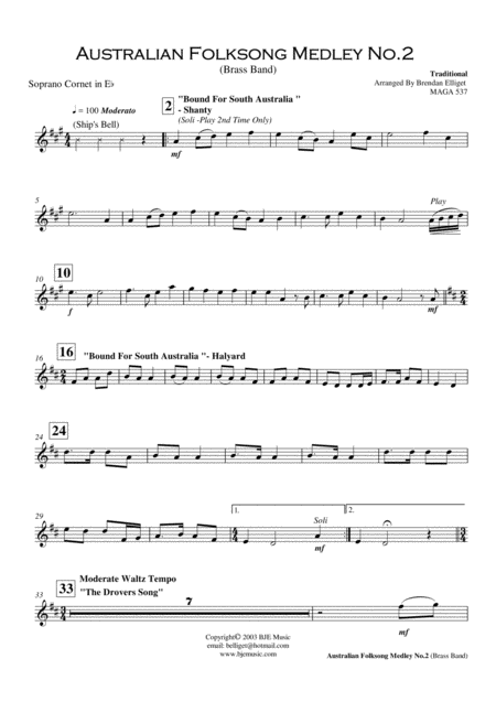 Australian Folksong Medley No 2 Brass Band Page 2