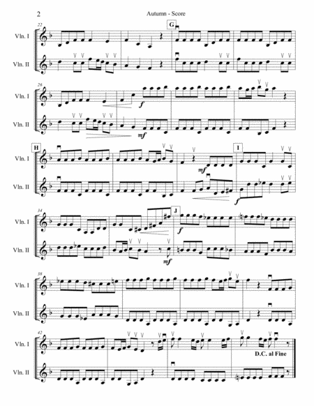 Autumn Allegro From Four Seasons For Two Violins Page 2