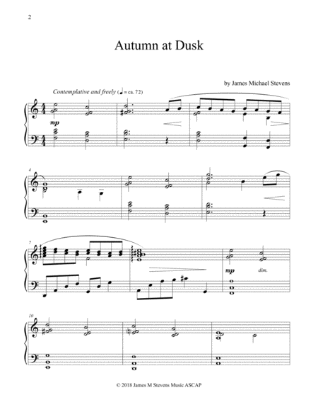 Autumn At Dusk Reflective Piano Page 2