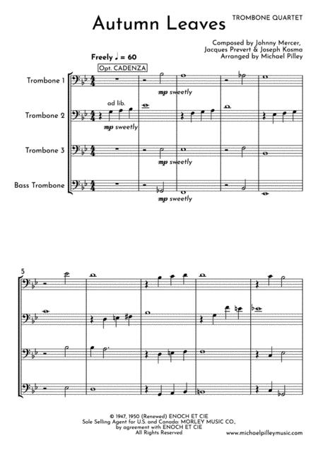Autumn Leaves James Morrison Trombone Quartet Page 2