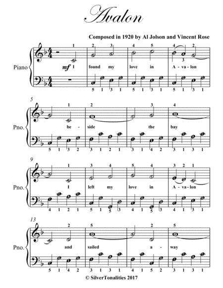 Avalon Easiest Piano Sheet Music Page 2
