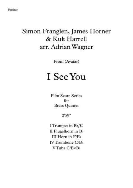 Avatar I See You James Horner Brass Quintet Arr Adrian Wagner Page 2