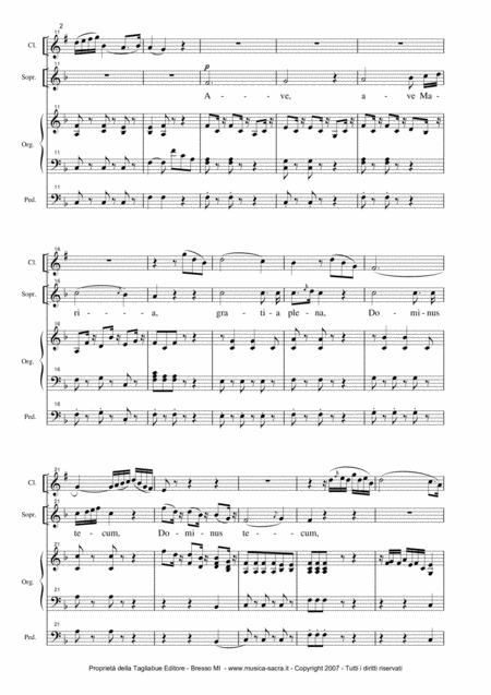 Ave Maria By Cherubini For Soprano Clarinet In Bb And Organ Page 2