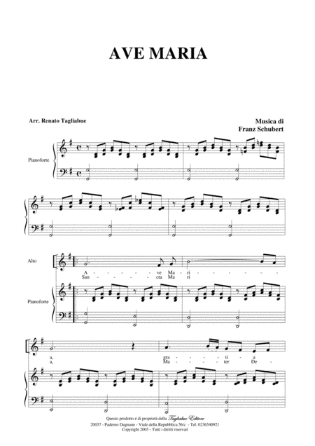 Ave Maria By F Schubert Arr For Alto And Piano G Maior Page 2