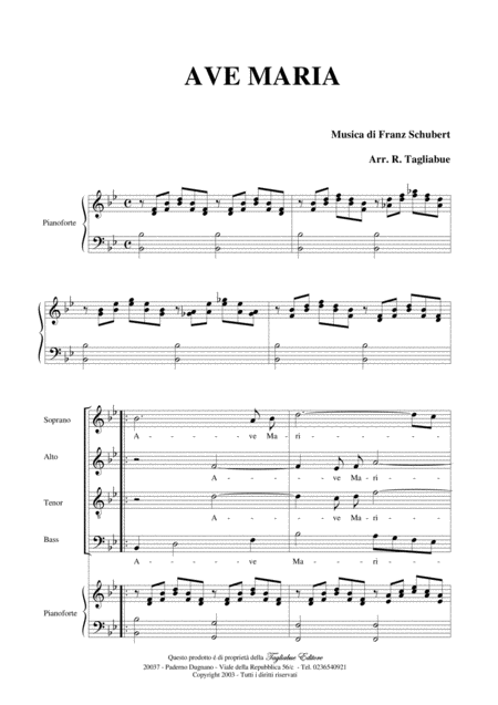 Ave Maria By F Schubert Arr For Satb Choir And Piano Latin Lyrics Page 2