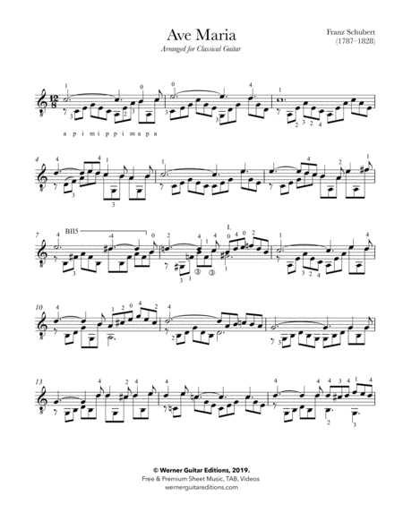 Ave Maria By Schubert For Classical Guitar Page 2