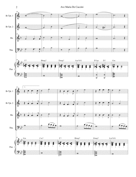 Ave Maria De Caccini For Brass Quartet And Piano Page 2