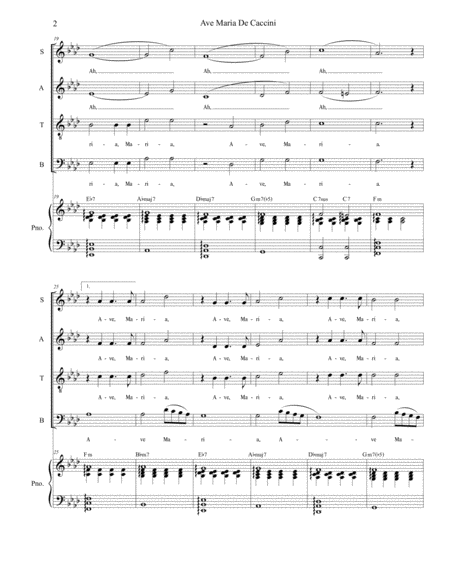 Ave Maria De Caccini For Satb Page 2