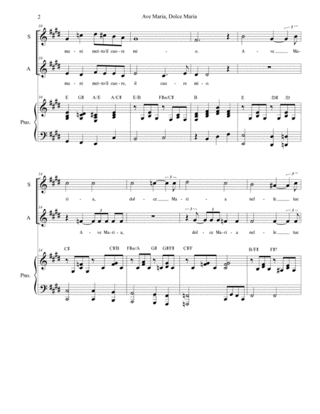 Ave Maria Dolce Maria Duet For Soprano And Alto Solo Page 2