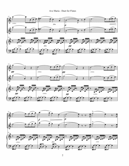 Ave Maria Duet For Flutes Piano Score Page 2