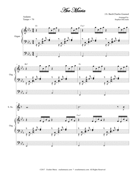 Ave Maria Duet For Soprano And Alto Saxophone Organ Accompaniment Page 2