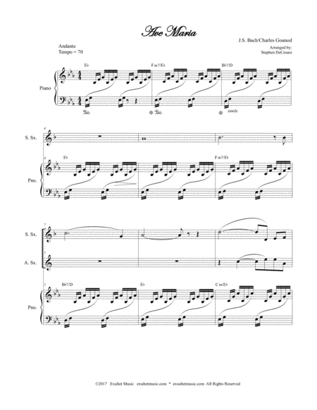 Ave Maria Duet For Soprano And Alto Saxophone Page 2