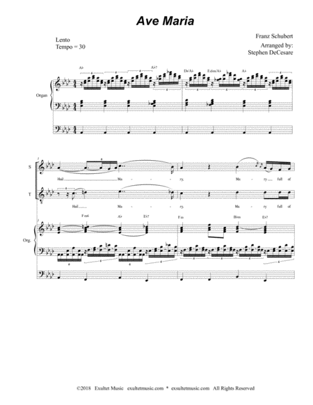 Ave Maria Duet For Soprano Tenor Solo English Lyrics Medium Key Organ Accompaniment Page 2