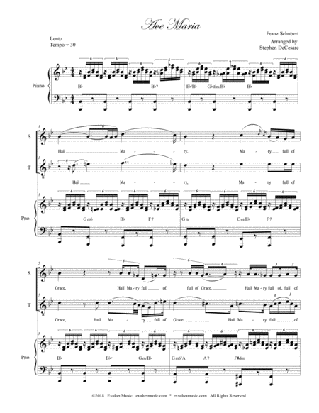 Ave Maria For 2 Part Choir English Lyrics Soprano And Tenor Piano Accompaniment High Key Page 2