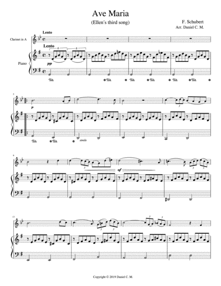 Ave Maria For A Clarinet And Piano Page 2